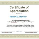 Certificates Of Appreciation Template