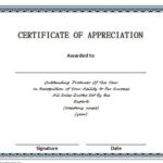 Certificates Of Appreciation Template