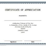 Certificates Of Appreciation Template