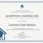 Child Adoption Certificate Template
