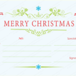 Christmas Gift Certificate Template Free Download