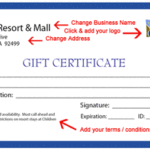 Company Gift Certificate Template