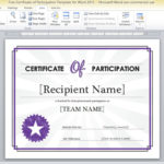 Conference Participation Certificate Template