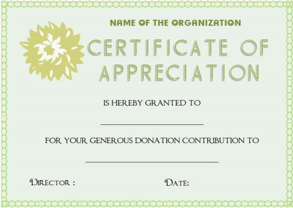 Donation Certificate Template