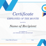 Employee Of The Month Certificate Template