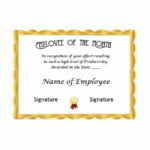 Employee Of The Month Certificate Template