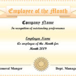 Employee Of The Month Certificate Templates