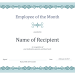 Employee Of The Month Certificate Templates