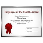 Employee Of The Month Certificate Templates