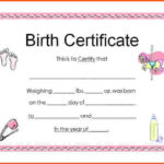 Fake Birth Certificate Template