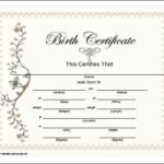 Fake Birth Certificate Template