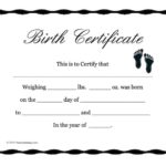 Fake Birth Certificate Template