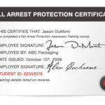 Fall Protection Certification Template