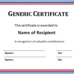 Generic Certificate Template