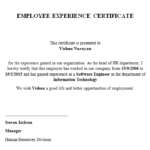 Good Conduct Certificate Template