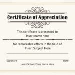 In Appreciation Certificate Templates