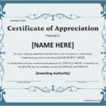 In Appreciation Certificate Templates