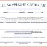 Llc Membership Certificate Template