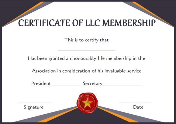 Llc Membership Certificate Template