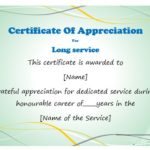 Long Service Certificate Template Sample