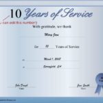 Long Service Certificate Template Sample