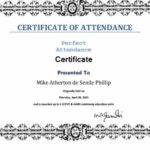 Perfect Attendance Certificate Template