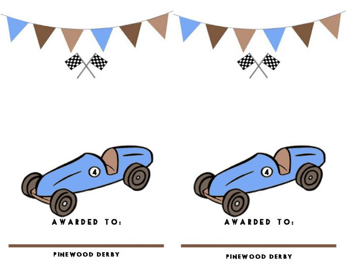 Pinewood Derby Certificate Template