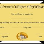 Pinewood Derby Certificate Template