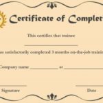 Premarital Counseling Certificate Of Completion Template