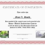 Premarital Counseling Certificate Of Completion Template