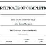 Premarital Counseling Certificate Of Completion Template