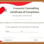 Premarital Counseling Certificate Of Completion Template