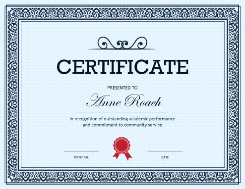 Recognition Of Service Certificate Template