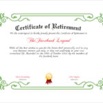 Retirement Certificate Template