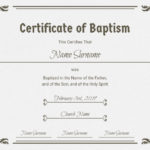 Roman Catholic Baptism Certificate Template