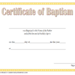 Roman Catholic Baptism Certificate Template