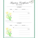 Roman Catholic Baptism Certificate Template