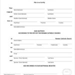 Roman Catholic Baptism Certificate Template