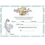 Roman Catholic Baptism Certificate Template