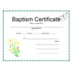 Roman Catholic Baptism Certificate Template