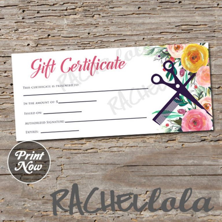 Salon gift certificate template 2 templates example templates example