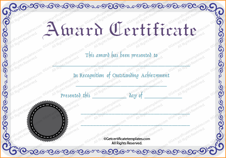 Sample Award Certificates Templates