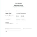 Sample Certificate Employment Template