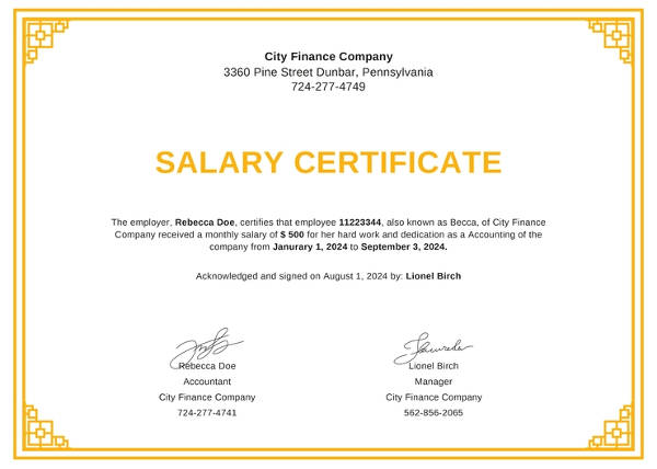 Sample Certificate Employment Template