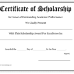 Scholarship Certificate Template