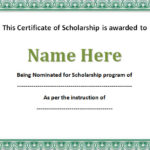 Scholarship Certificate Template