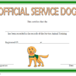 Service Dog Certificate Template