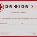 Service Dog Certificate Template