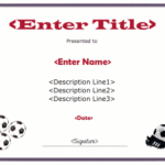 Soccer Award Certificate Templates Free