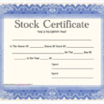 Stock Certificate Template Word